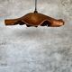 Large pendant light in corrugated teak leaf (Large D:60 H:20)