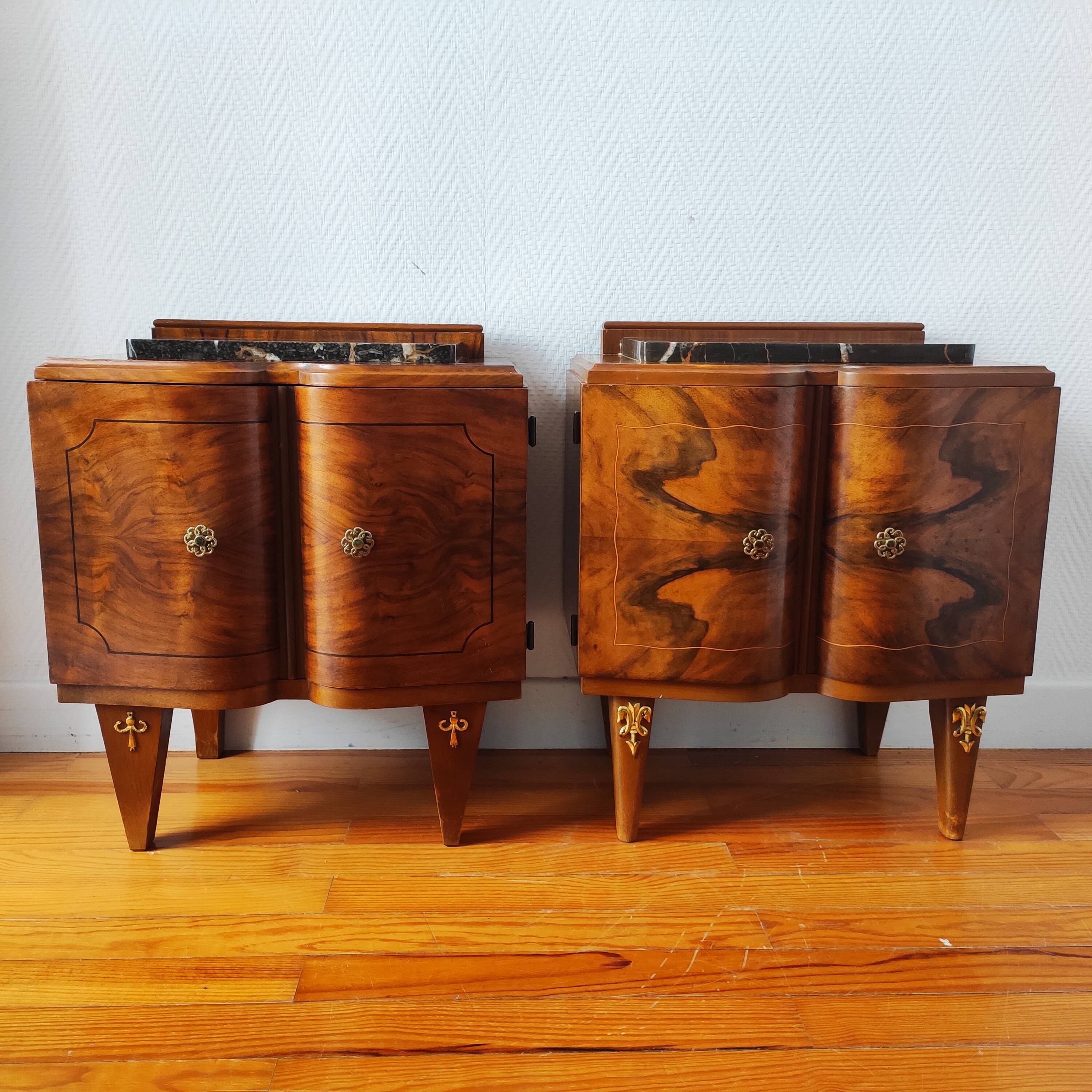 Pair of Art Deco bedside tables