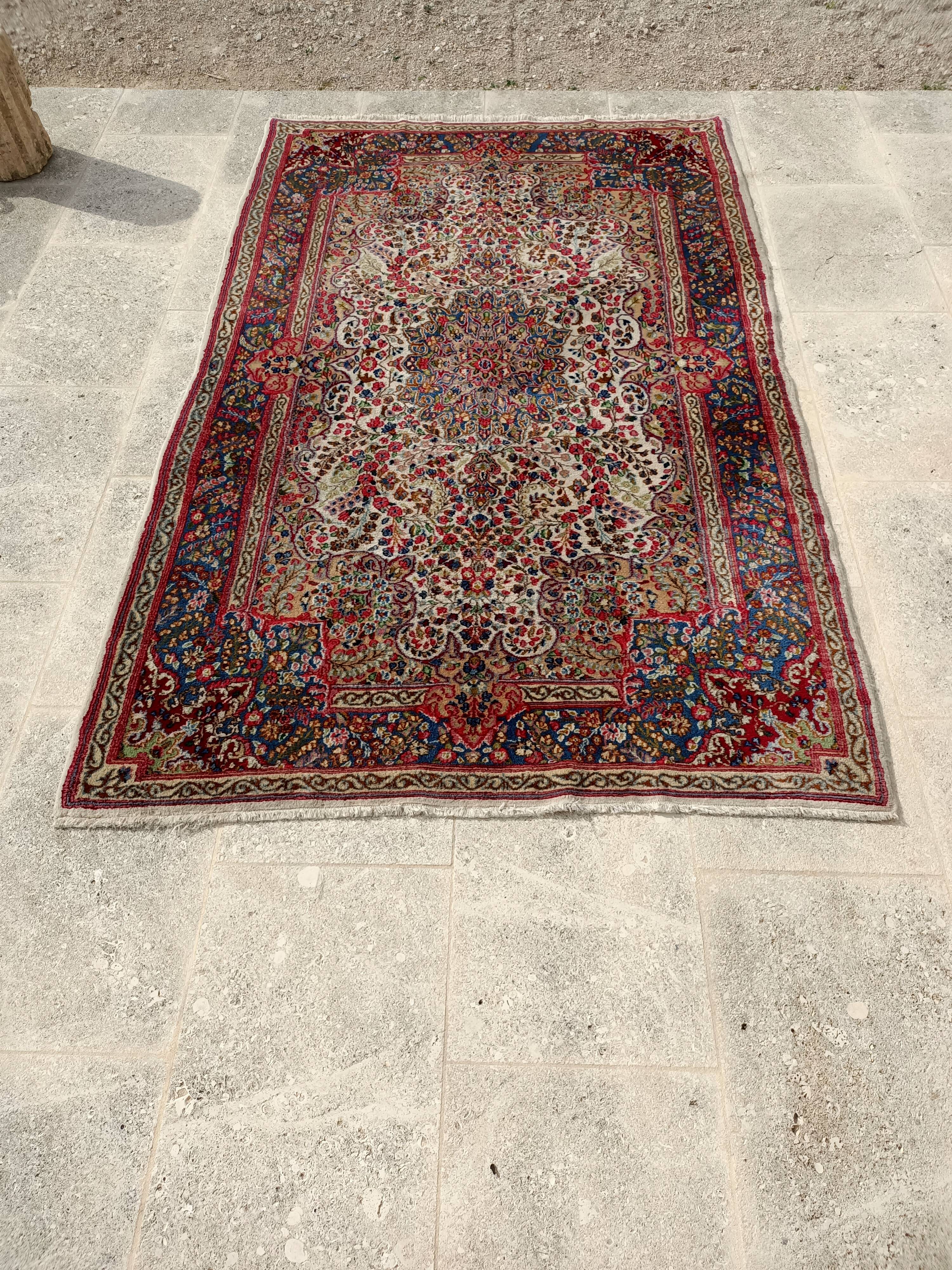 Kirman carpet 243x143 old