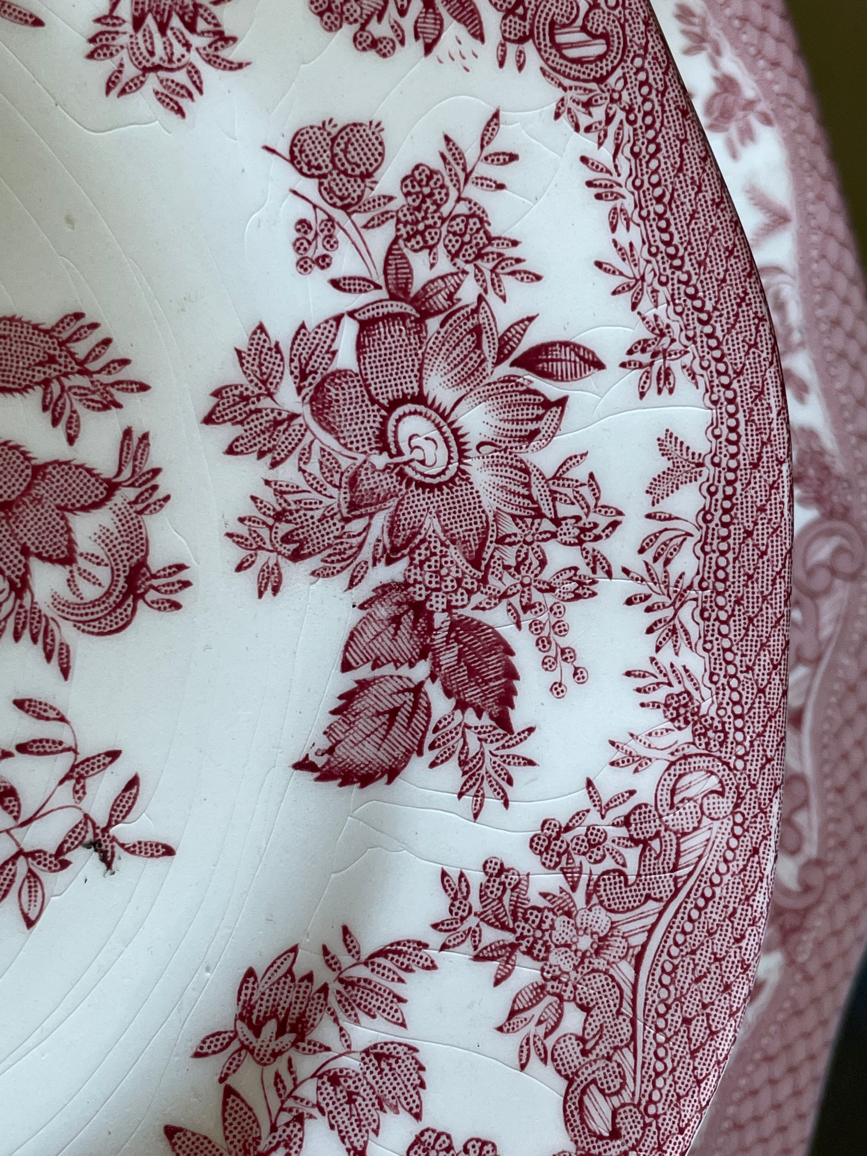 Lot de 8 assiettes faïence Wedgwood modèle faisan asiatique rose