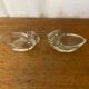 Pair of Antique Molded Glass Swan Salt Cellars Vintage Pepper Shakers