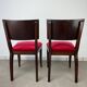 2 chaises art déco, velours rouge et palissandre