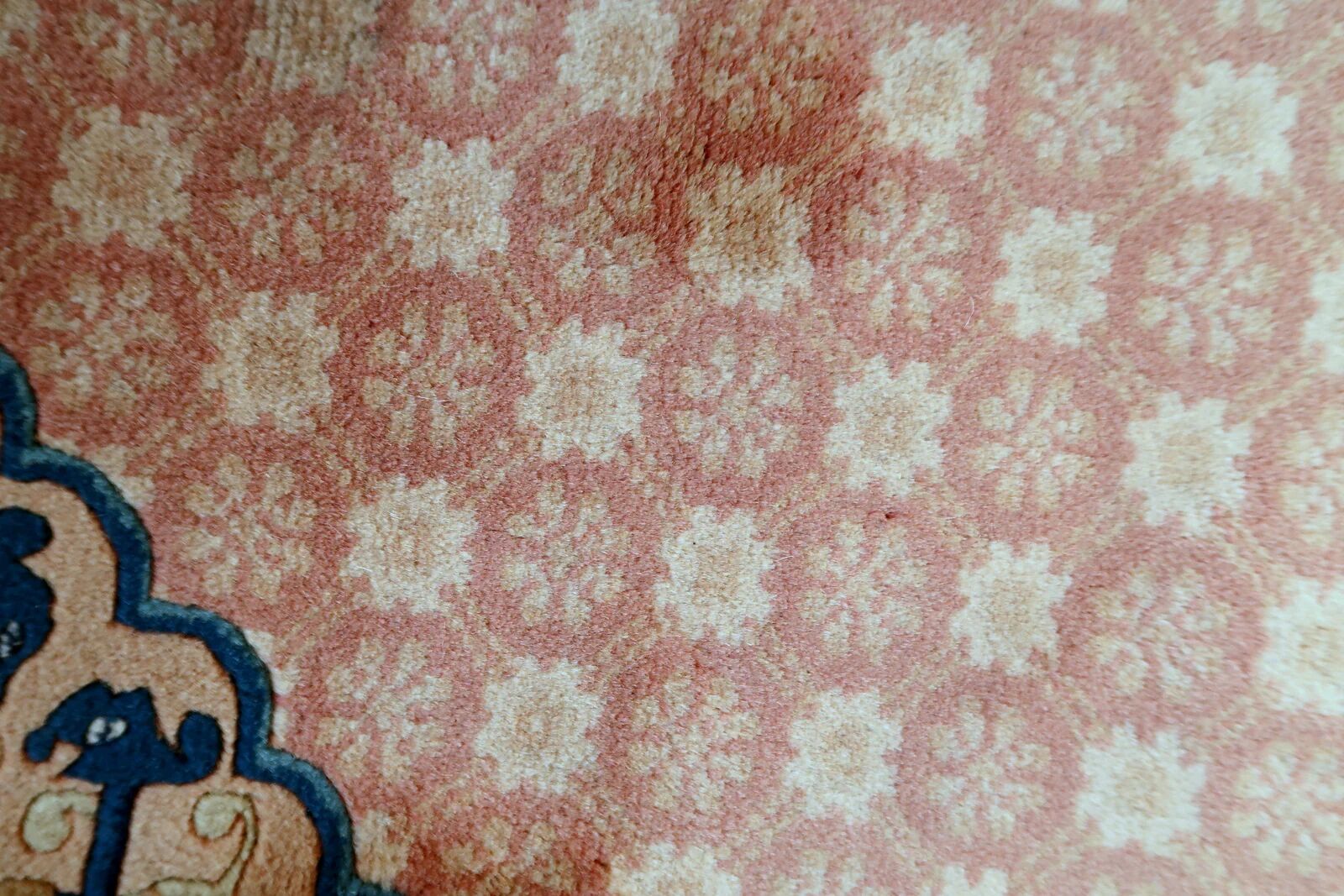 Antique 1930s Chinese Art Deco rug 64cm x 123cm - 1C1261