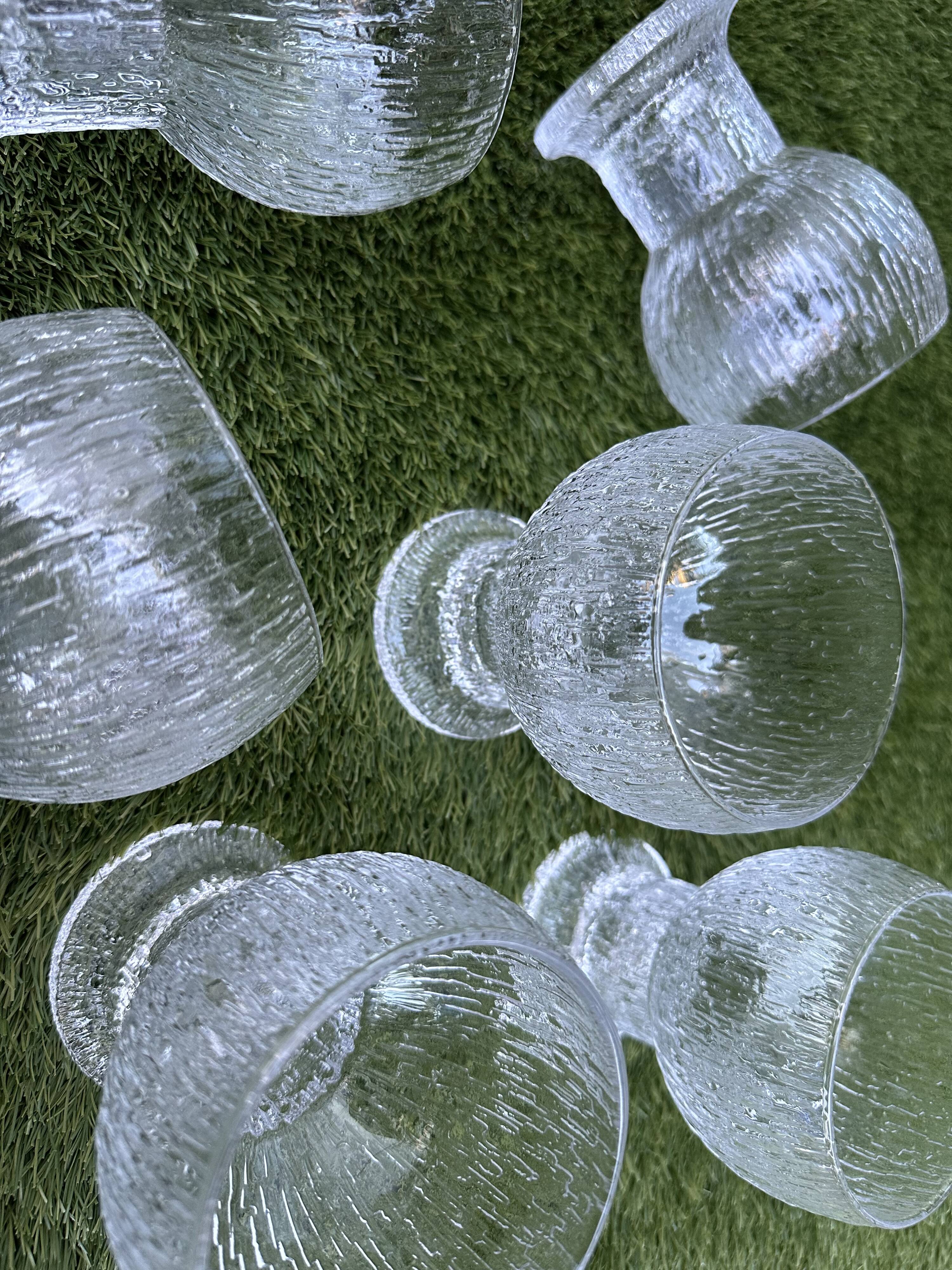 6 Finnish crystal glasses Timo Sarpaneva Kekkerit Ölkky Littala