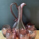 Purple blown glass orangade service