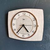 Vintage formica clock silent rectangular wall clock "Flash gray white"