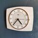 Vintage formica clock silent rectangular wall clock "Flash gray white"