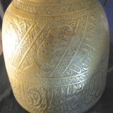 Pitcher - pair of tinned copper pourer qajar persian calligraphy -islamic art