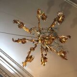 Napoleon III bronze chandelier, Louis XV style, baroque rocaille twist, 189