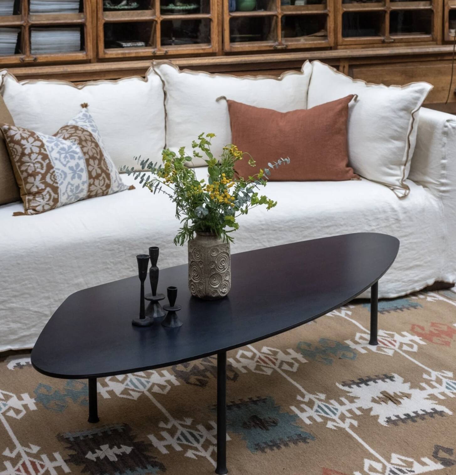 ATOLL table in raw black steel