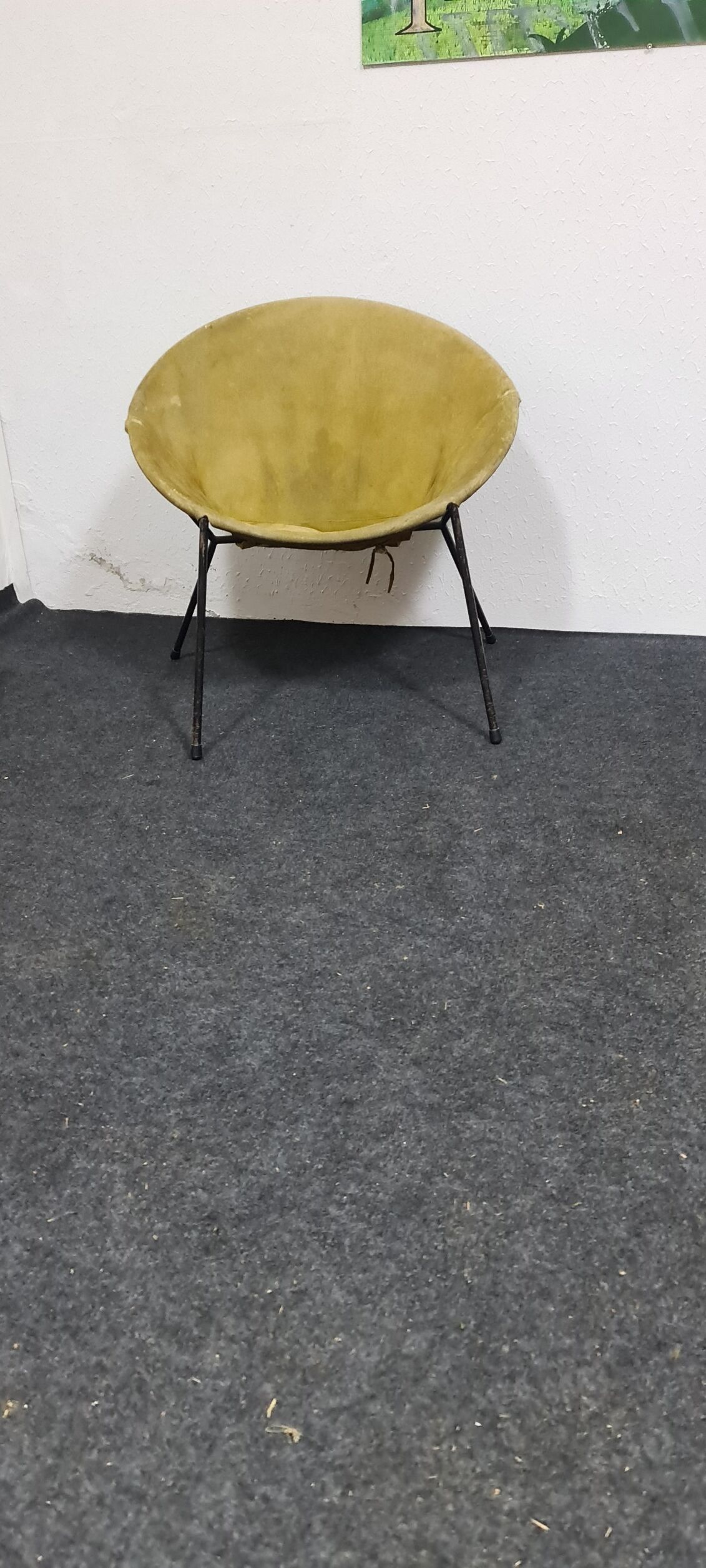 Vintage leather folding balloon chair