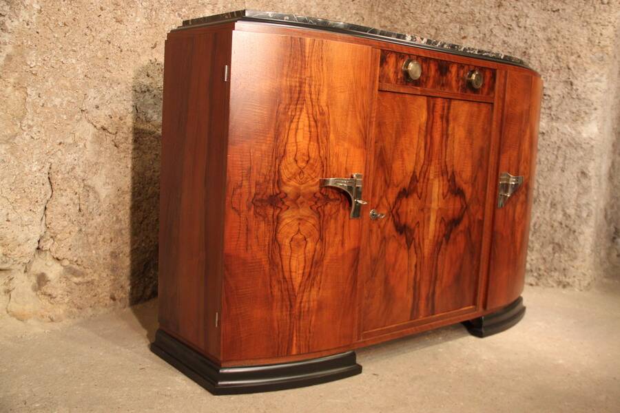 1930s art deco style walnut sideboard