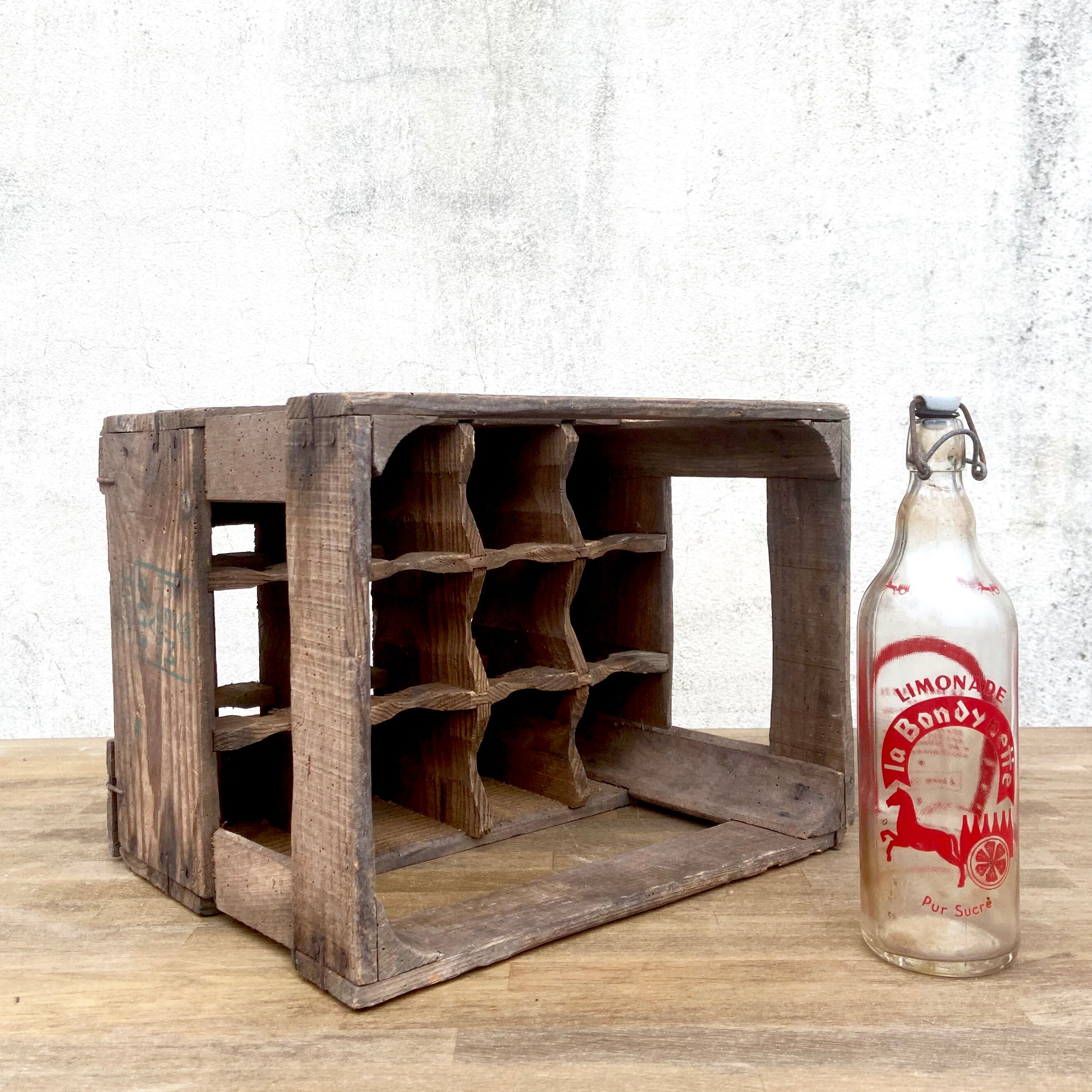 Old Vintage wooden locker box for 12 bottles