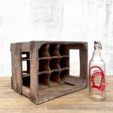 Old Vintage wooden locker box for 12 bottles