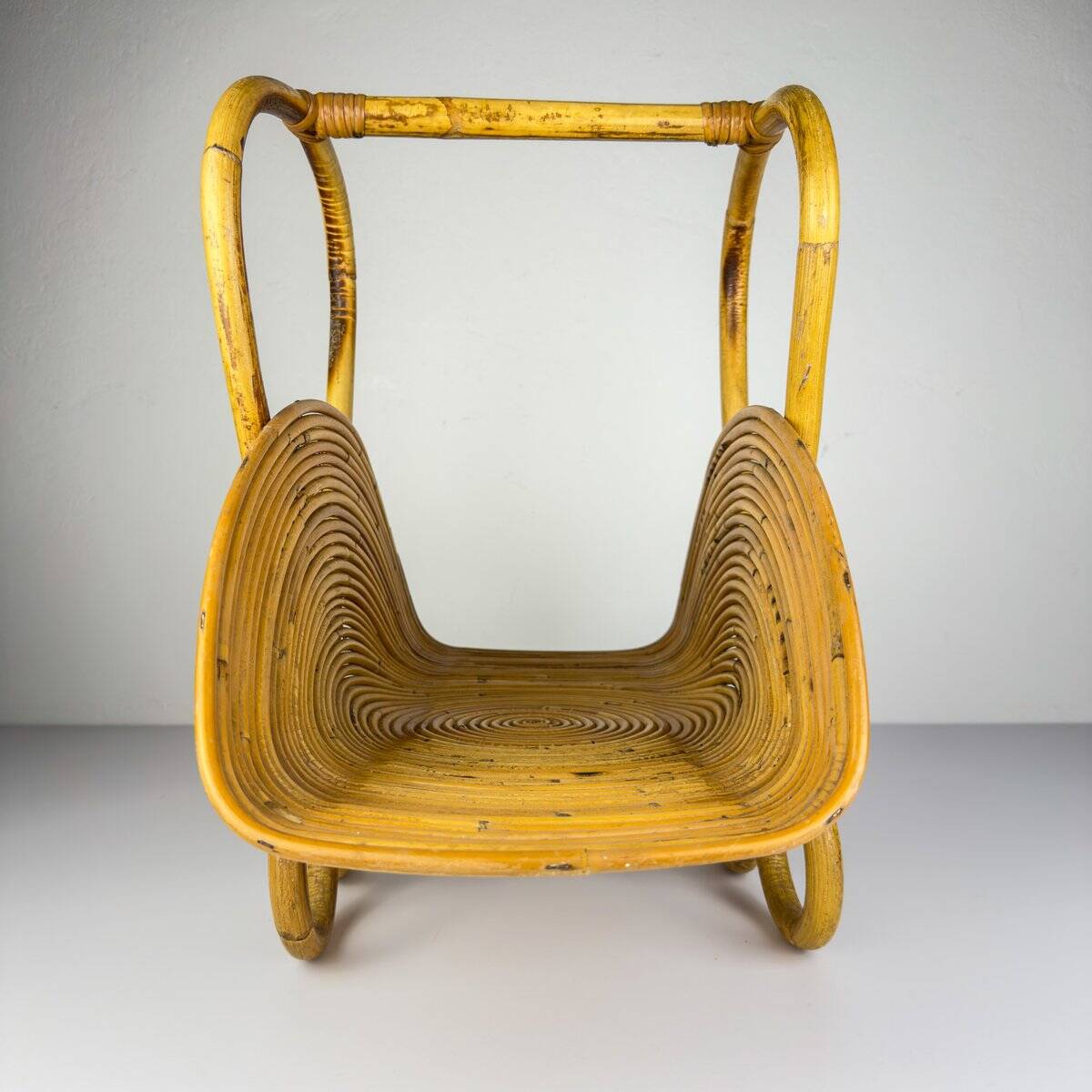 Vintage bamboo magazine rack by Vivai Del Sud, Italy, 1960s.