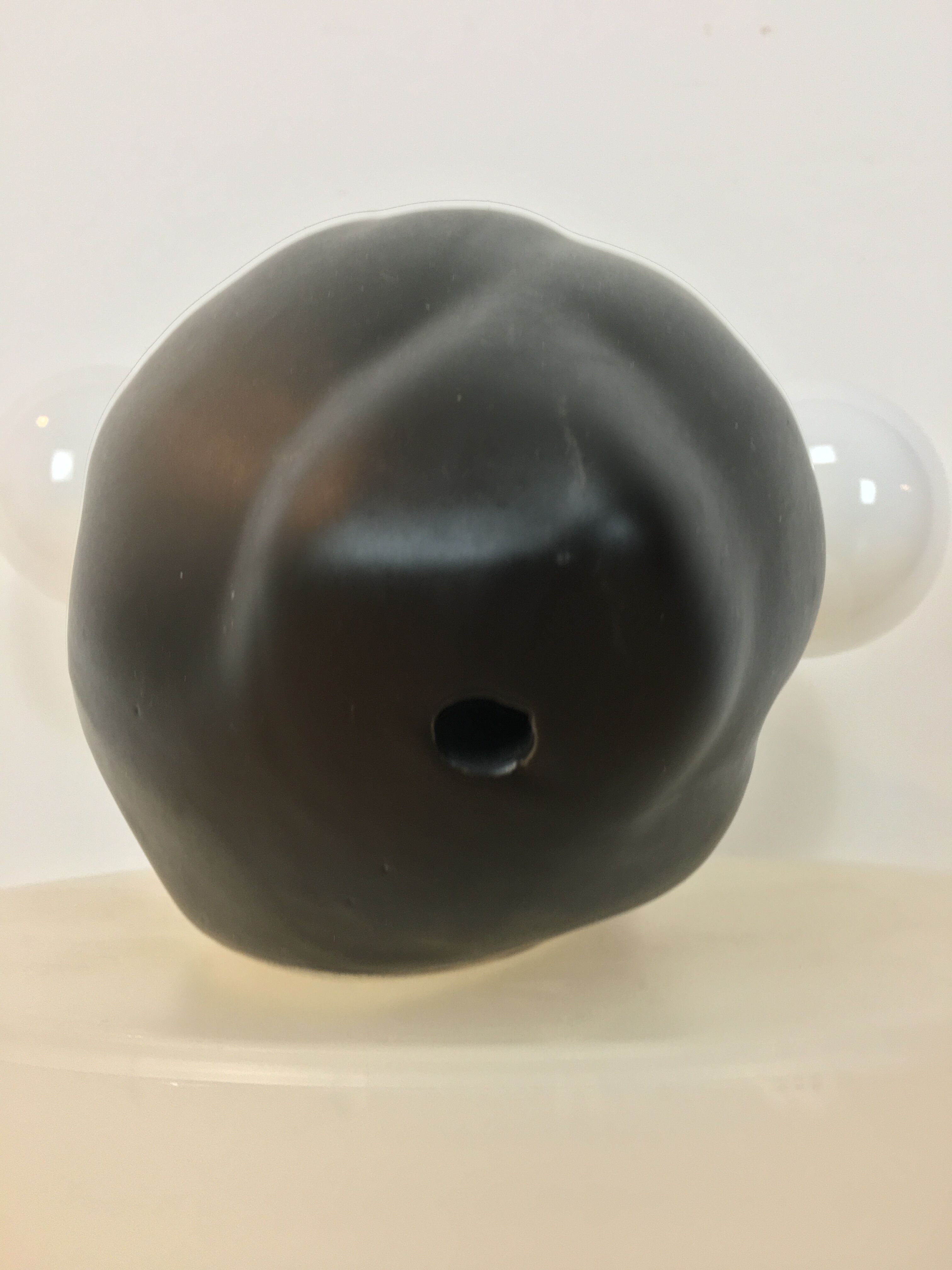 "Haltère" sconce by J.C. Peiré 1980, black ceramic