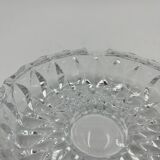 Cendrier rond en verre moulé en relief