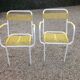 Set of 4 garden armchairs in metal and scoubidou wire