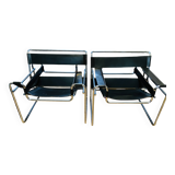 Set of 2 Gavina chairs in the style of the Wassily Chair (Model B3) by Marcel Breuer.