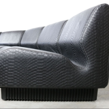 Black snakeskin modular sofa by Don Chadwick for Herman Miller 1970s