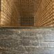 1970 wicker and plexiglass wastebasket