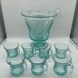 Punch service, Medici sangria in blue bubbled glass