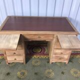 Art Deco administrative desk with walnut solid wood panels, restored.
