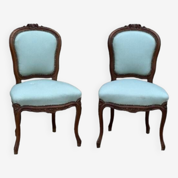 Paire de chaises de style Louis XV