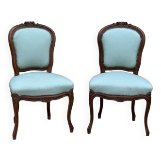 Paire de chaises de style Louis XV