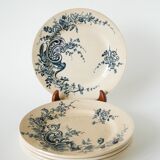 Lot of 5 dessert plates in Terre de Fer HBCM, early 20th century