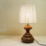 Small wooden lamp and its rope lampshade.