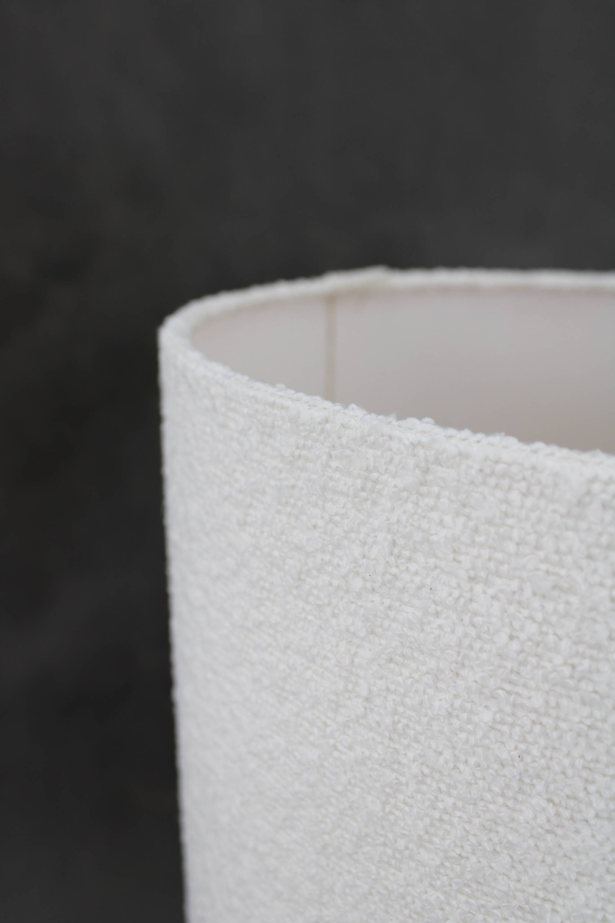 1970s Glass Table Lamp with Boucle Fabric Shade, Italy