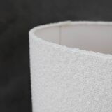 1970s Glass Table Lamp with Boucle Fabric Shade, Italy