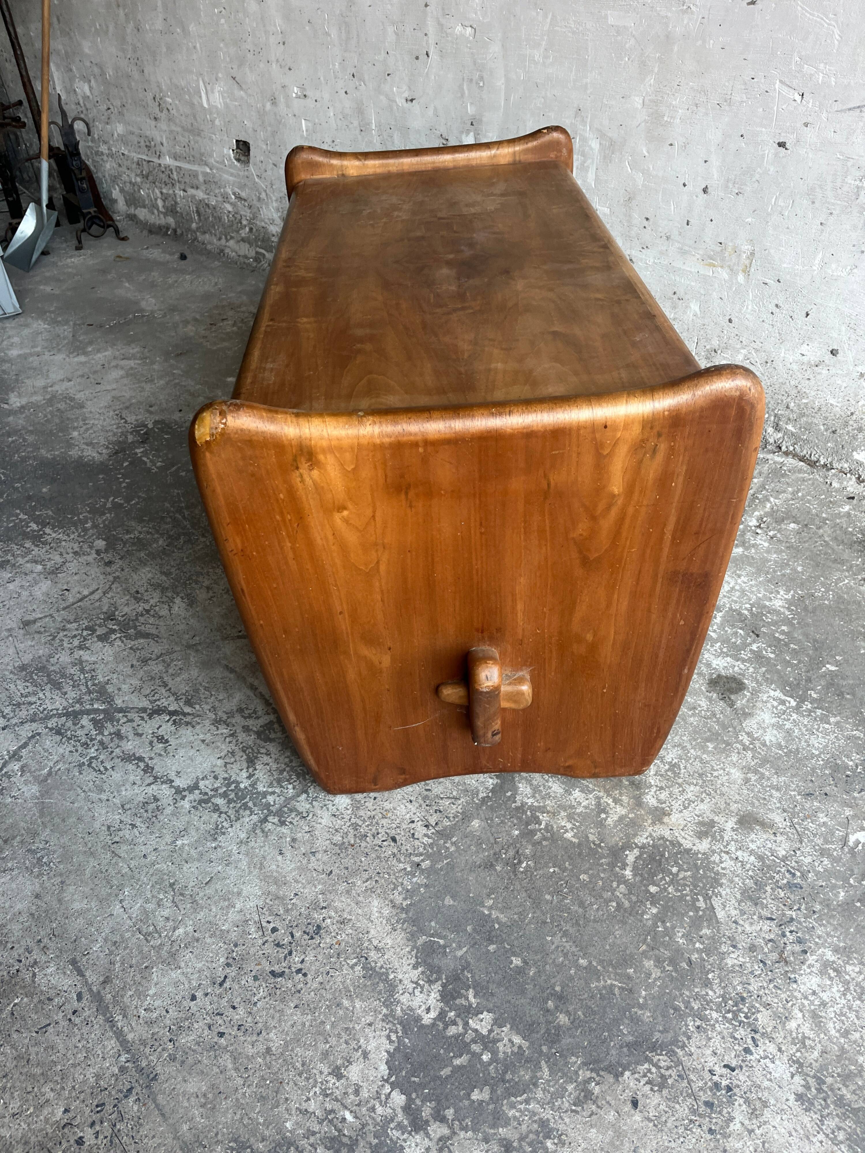 Vintage sculptural coffee table in wood