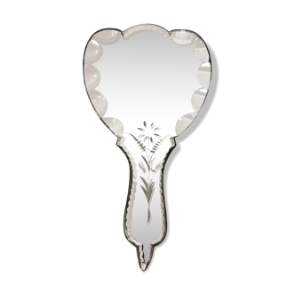 Beveled hand mirror 15x29cm
