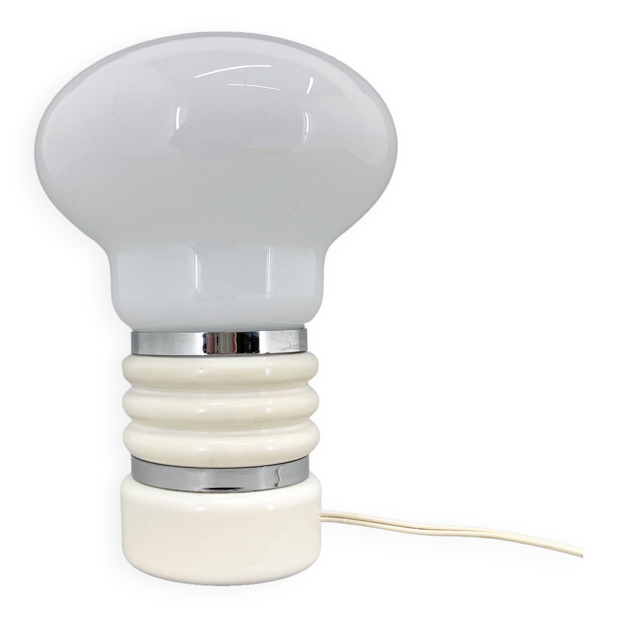 Mid-century Metal & Milk Glass Table Lamp, Italy