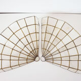 Pair of mother-of-pearl fan-shaped sconces