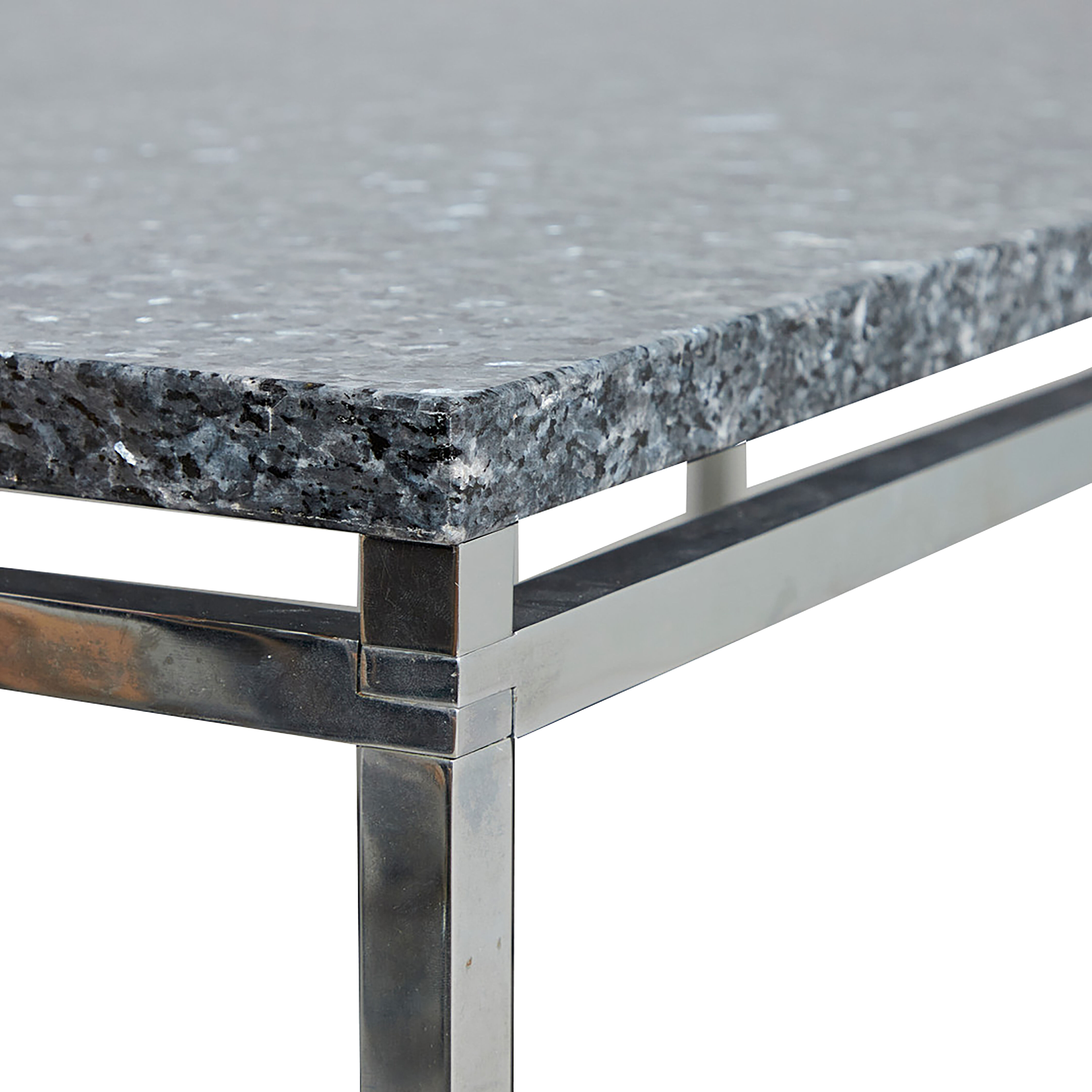 Granite and chrome-plated steel coffee table, Danish