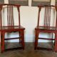 Pair of Chinese chairs, lacquered red, twentieth century