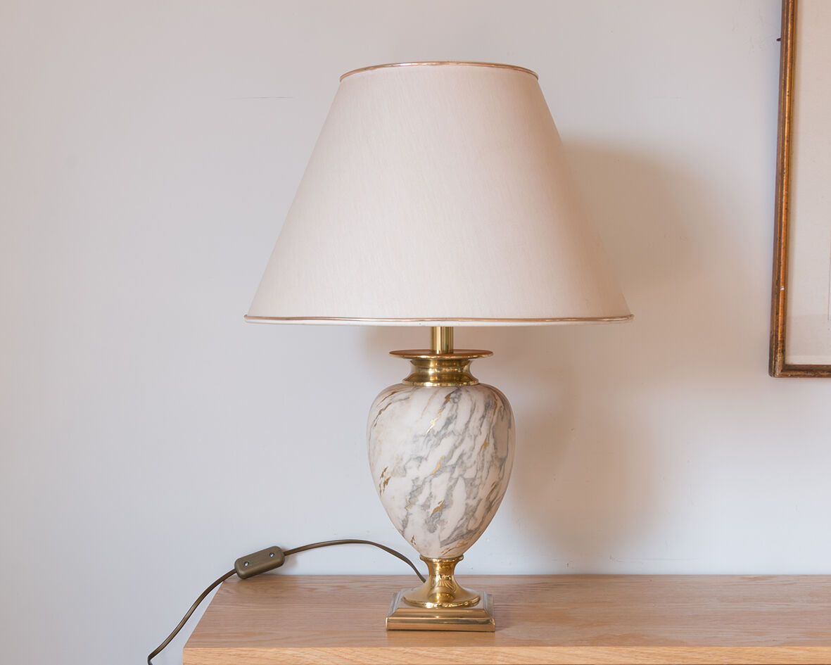 Marble and gold lamp