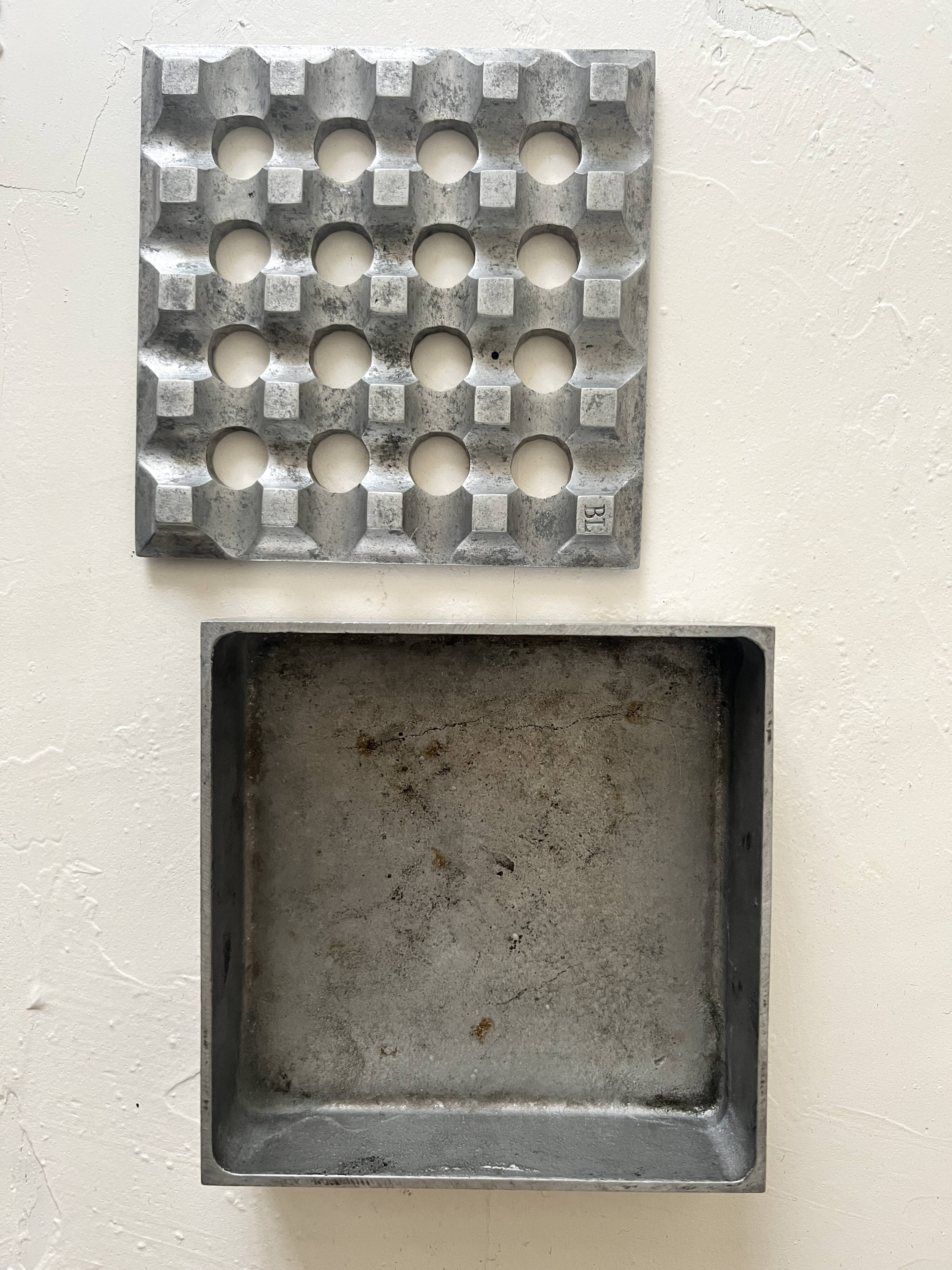 Large ashtray ultima in aluminium signed LJUNGBERG & BACKSTRUM