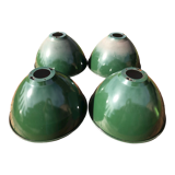 4 abat-jours émaillés industriels