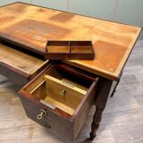 Flat Desk In Mahogany And Mahogany Feather Jacob Feet Louis Philippe Period XIX Eme Century