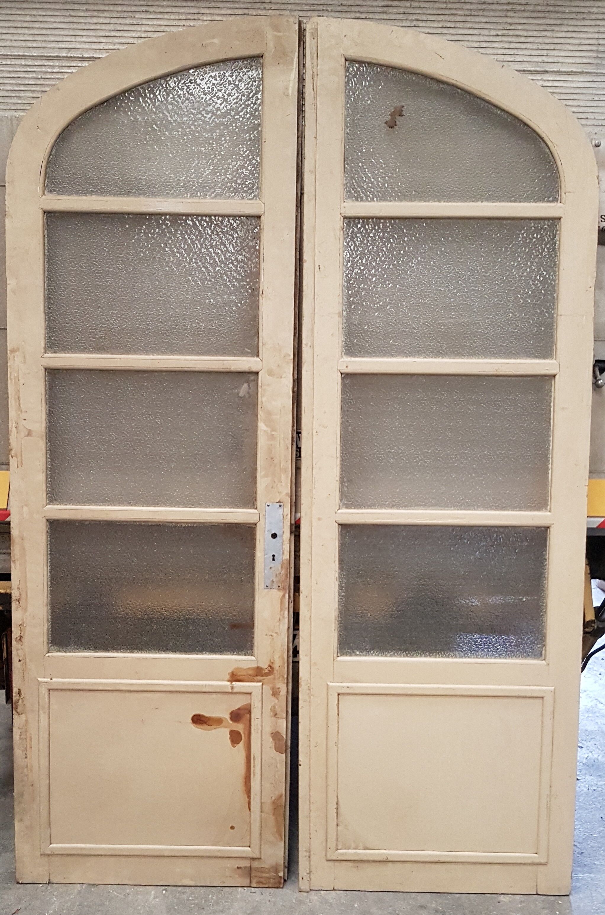 Old glass doors with rounded frame