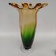 Very large two-tone glass vase, mid-20th century.
