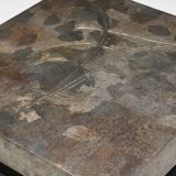 Table basse brutaliste en acier, France, années 1970