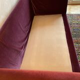 Plum velvet sofa