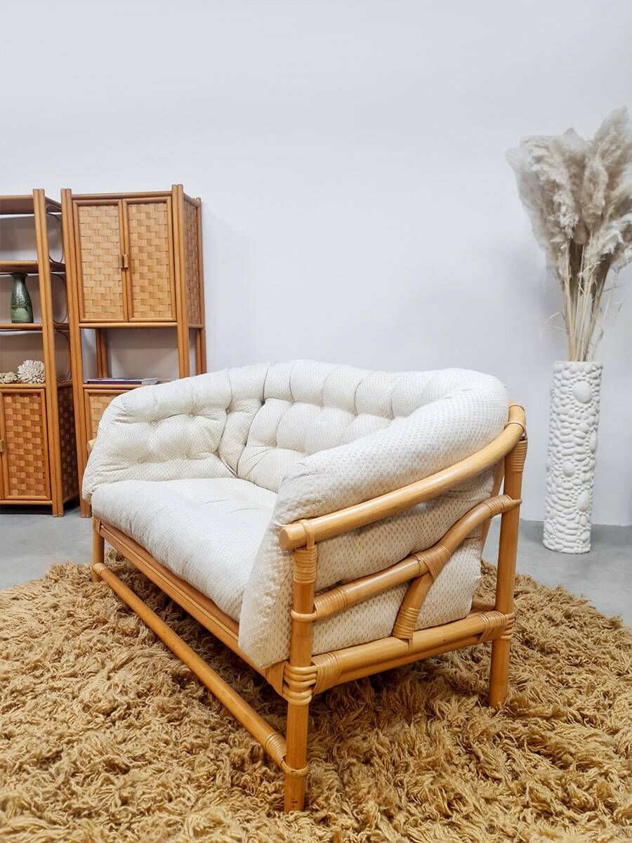 Vintage rattan bamboo lounge sofa ‘Boho-style’