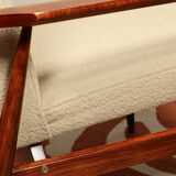 Scandinavian armchair and foot rest beige buckle design by H.lis