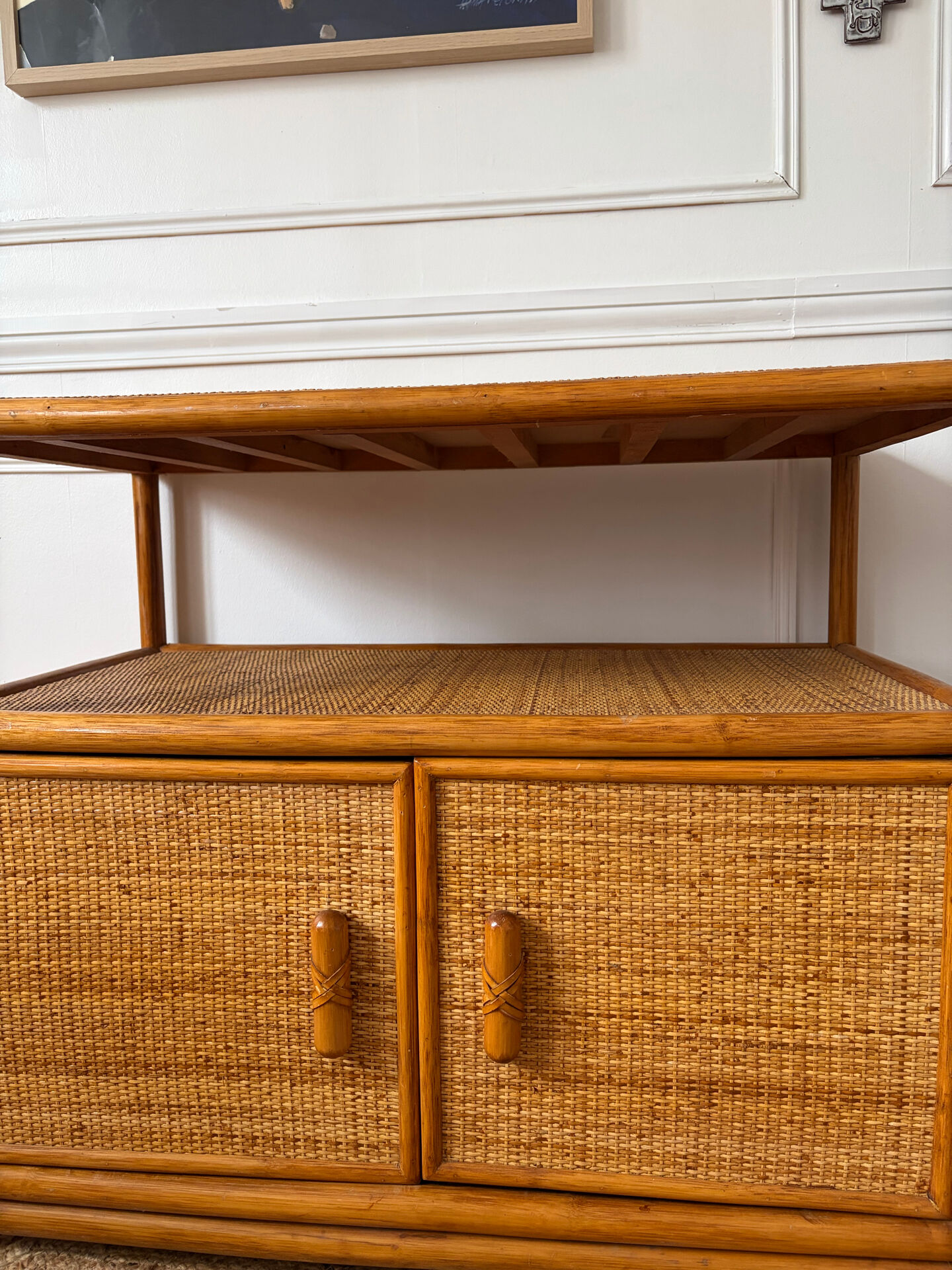 Vintage rattan sideboard